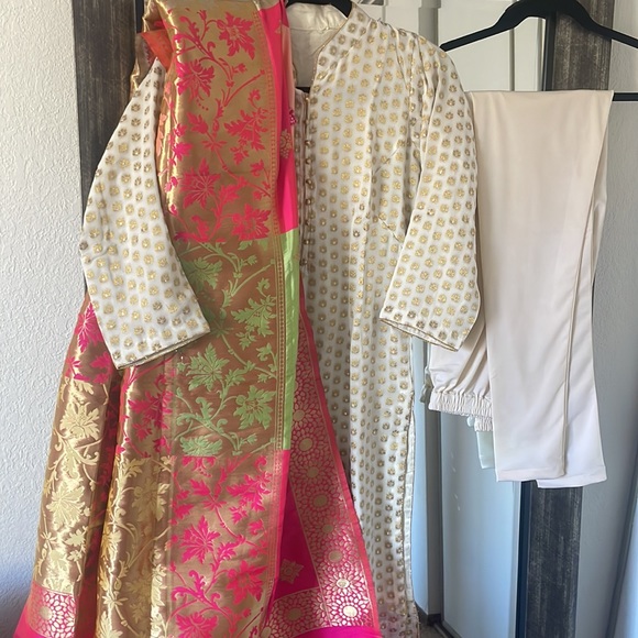 Multicolored Shalwar Salwar Kameez - Picture 4 of 5